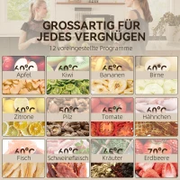 HOMCOM Food Dehydrator with 12 Stainless Steel Tray, 850W Food Dryer Machine with LED Touch Panel, 40-70℃ Adjustable Temperature, 48H Timer for Drying Fruit, Meat, Vegetable, Jerky, Pet Treat, Black(m-8)