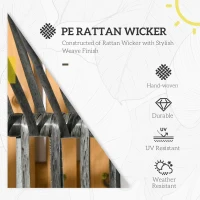 Fotel rattanowy z poduszką, szary, do ogrodu i tarasu(m-4)