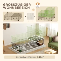 Kleintiergehege z rampą, 39 paneli, czarny, dla małych zwierząt(m-6)