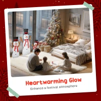 Outsunny 3-częściowa dekoracja świąteczna rodzina bałwanków 91,6 cm z oświetleniem LED, figurka świąteczna, dekoracja świąteczna z ramą stalową, pasy, oświetlenie świąteczne na zewnątrz IP44(m-4)