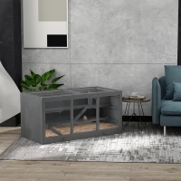 Klatka dla chomika PawHut, drewniana, szara, dla małych zwierząt(m-2)