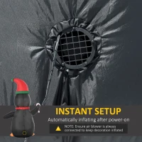 HOMCOM Nadmuchiwana Dekoracja Świąteczna, 2,5 m Nadmuchiwany Pingwin Świąteczny z 3 Lampami LED, Wodoodporna Dekoracja Ogrodowa do Wnętrz i Na Zewnątrz(m-6)