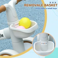 Rower biegowy dla dzieci od 1 roku, TPU, bez śrub, Brąz+Biały(m-6)