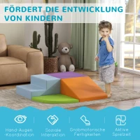 HOMCOM Zestaw miękkich klocków dla dzieci, zabawki do wspinania i pełzania, miękki materiał skóropodobny, pianka EPE, wielobarwny(m-4)