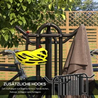 DURHAND Stojak rowerowy wielostojak na rowery stojak na rowery odporny na warunki atmosferyczne dla 4 rowerów, dwustronny, stal 90 x 80 x 80 cm, Czarny(m-6)