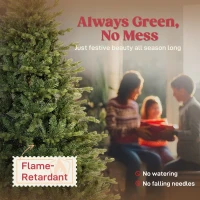 Sztuczna Choinka HOMCOM 180 cm z Gęstymi Gałęziami, Forma Świerku z Składanym Metalowym Stojakiem, Dekoracja Świąteczna, Zielona(m-4)