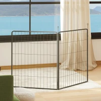 Zestaw 2 paneli do ogrodzenia dla szczeniąt, stal, czarny(m-8)