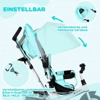 Dreirad 6-in-1 z daszkiem, z rączką, dla dzieci, kolorowe(m-5)