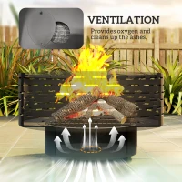 3 w 1 Misa Ogniskowa Ø60 cm, Stal Nierdzewna, Grill(m-7)