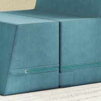 AIYAPLAY Baby Soft Play Set, 2-Piece Foam Climbing Blocks with Detachable Cover, Climb and Crawl Foam Blocks Interactive Toy for Toddlers 0.5-3 Years, Blue(m-9)