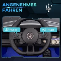 AIYAPLAY Maserati GT2 Licensed 12V Kids Electric Ride on Car, Battery Powered Toy Car with Suspension System, Remote Control Music Horn Lights, Auxiliary Wheels, for Ages 3-5 Years - Blue(m-7)