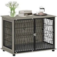 Klatka dla psa PawHut, domowa, z poduszką, szara(m-11)