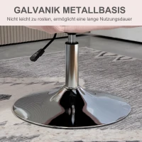 HOMCOM werkkruk draaibare kruk draaistoel kantoorstoel in hoogte verstelbaar, linnen + staal, donkergrijs, 57 x 57 x 77,5-87 cm(m-7)