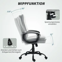 Ergonomiczny fotel biurowy z funkcją bujania, szary(m-6)