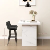 HOMCOM Adjustable Swivel Bar Stools Set of Two, Modern Breakfast Bar Chairs, Faux Leather Upholstered Kitchen Stools with Backs and Footrest, Charcoal Grey(m-8)