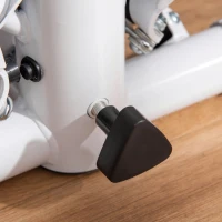 Stepper HOMCOM z uchwytem - Fitness Trener Domowy, małe urządzenie do ćwiczeń nóg i pośladków z ekranem LCD, regulowana prędkość, metal ABS, biały + szary 55 x 53 x 118-128 cm(m-7)