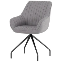 HOMCOM Swivel Armchair, Modern Tufted Accent Chair with Steel Legs for Living Room, Bedroom, Dark Grey(m-10)