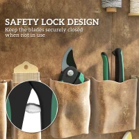 Zestaw narzędzi ogrodowych Outsunny 2 sztuki, Metalowe narzędzia ogrodowe z nożycami Bypass i Amboss, Zestaw do ogrodnictwa, Prezenty ogrodnicze dla kobiet i mężczyzn, Zielony+Czarny(m-7)