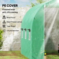 Outsunny 296 x 196cm Steel Frame Polytunnel Greenhouse - Green(m-4)