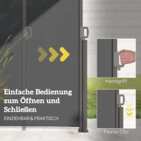 Markiza boczna, rozkładana, osłona prywatności, z uchwytami(m-5)