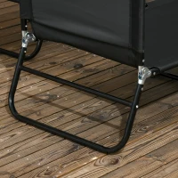 Outsunny Lote de 2 tumbonas plegables con respaldo reclinable en 5 posiciones, estructura de acero, negro(m-4)