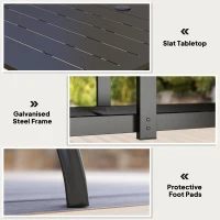 Stół ogrodowy stalowy 150x90 cm, odporny na warunki atmosferyczne(m-5)