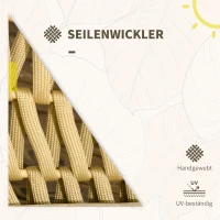 Outsunny 4-częściowy zestaw mebli ogrodowych, zestaw wypoczynkowy z 1 stolikiem, 2 fotelami, 1 sofą dwuosobową, zestaw ogrodowy z poduszkami, zestaw wypoczynkowy do ogrodu, na taras, ze stali, Khaki(m-4)