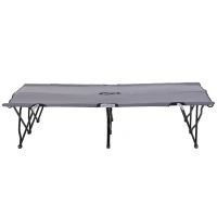 Outsunny campingbed opklapbaar voor 2 personen campingbed opklapbed met draagtas tot 136 kg draagvermogen staal oxford blauw + zwart 193 x 125 x 40 cm(m-10)