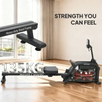 SPORTNOW Maszyna wioślarska domowa z wyświetlaczem LCD, uchwytem na telefon, wygodnym siedziskiem, pionowym przechowaniem(m-7)