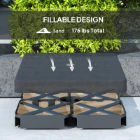 Stojak na parasol 4-częściowy, wodoodporny, ciężar parasola(m-6)