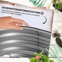 Outsunny Podwyższony ogródek metalowy, skrzynia na rośliny, warzywnik, kwietnik DIY z otwartym dnem, ziołowy ogródek do ogrodu, balkonu, srebrny 105 x 62 x 30 cm(m-6)