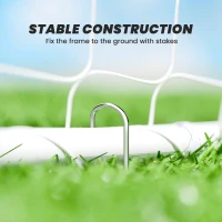 Bramka piłkarska HOMCOM dla młodzieży i dorosłych 301 x 120 x 200 cm, odporna na warunki atmosferyczne, stabilna, z siatką i kotwiami gruntowymi, do ogrodu, parku, plaży(m-5)