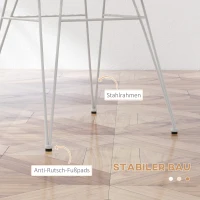 Zestaw 2 krzeseł do jadalni HOMCOM, Krzesło kuchenne z oparciem, wygląd rattanowy, Krzesło do jadalni ze stalowymi nogami, w stylu boho, do salonu, jadalni, balkonu, Jasnobrązowe(m-6)