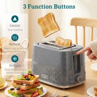 HOMCOM Kettle and Toaster Set, 1.7L 3000W Rapid Kettle with Limescale Filter, 2 Slice Toaster with 7 Browning Controls, Grey(m-6)