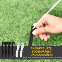 Outsunny 215 cm Nadmuchiwany Mikołaj z Gitarą Elektryczną Dekoracja Bożonarodzeniowa LED wewnętrzna i zewnętrzna(m-7)