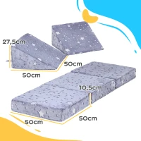 Sofa dla dzieci z funkcją leżenia, szary, dla 2-3 dzieci(m-3)