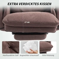 HOMCOM Fotel Biurowy, Ergonomiczny Krzesło Biurowe z Podłokietnikami, Wysokość Regulowana, Obrotowe(m-6)