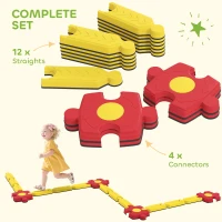 AIYAPLAY Balanser dla dzieci z 4 kamieniami do balansowania, zabawka sensoryczna dla koordynacji i stabilności, deska równoważna do użytku wewnątrz i na zewnątrz, dla dzieci 3-8 lat, żółty(m-4)