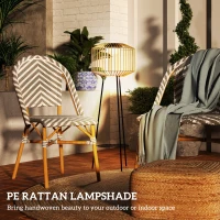 Outsunny Solarne oświetlenie drogowe, Zasilana przez USB Lampa ogrodowa LED z czujnikiem światła, Półka, Oświetlenie ogrodowe, Wodoszczelne IP44, do Balkonu, Tarasu, Metal, Brązowe(m-6)