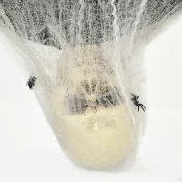 HOMCOM Mumia na Halloween 170 cm, Wiszące Szkieleto z Świecącymi Oczami, Dźwięki Horroru, Dekoracja Drzwi z Siecią Pająka w Naturalnej Wielkości do Użycia Wewnątrz i Na Zewnątrz(m-8)