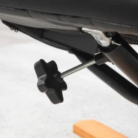 HOMCOM Fotel Wypoczynkowy z Podnóżkiem, Fotel do Telewizji z Funkcją Leżenia, Bujania, Wysokie Oparcie, Nogi Drewniane, do Salonu, Sypialni, Skóra Ekologiczna, Czarny(m-8)