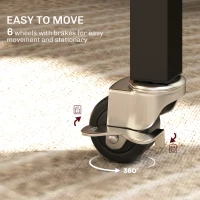 Stół rozkładany z kółkami, dla 4-6 osób, z hamulcami(m-5)