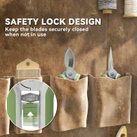 Zestaw narzędzi ogrodowych Outsunny 2 sztuki, Sekator ogrodowy i nożyce do gałęzi, zestaw narzędzi ogrodniczych, zielony + srebrny(m-7)