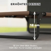 PawHut Raised Dog Bed, Portable Elevated Pet Cot with Breathable Mesh for Indoor Outdoor, for Small Medium Dogs, 75 x 51 x 18 cm, Brown(m-4)