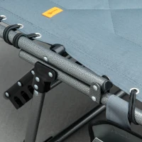 Leżak ogrodowy składany z poduszką i kieszenią, Szary(m-8)