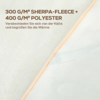 HOMCOM Elektryczny koc grzewczy z podwójną kontrolą 160 x 140 cm, maszynowo pralny, z 5 poziomami ogrzewania, timerem 10h, zabezpieczeniem przed przegrzaniem, wyświetlaczem LED, w wyglądzie fleece, do domowego biura(m-4)