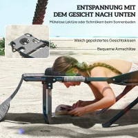 Leżak ogrodowy składany z poduszką i oknem do czytania(m-4)