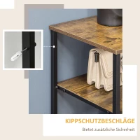 Komoda z 6 materiałowymi szufladami, 2 półki, brązowa(m-7)