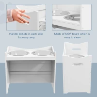 PawHut Podniesiona miska dla psa, regulowany stojak na pokarm, stacja żywieniowa z 2L misą stalową, stojak na pokarm, uchwyt, bar dla psów wszystkich rozmiarów, Biały(m-5)