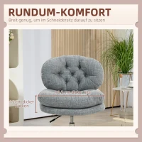 HOMCOM Armless Office Chair, Comfortable Desk Chair with Wide Padded Seat and Adjustable Height, Grey(m-4)
